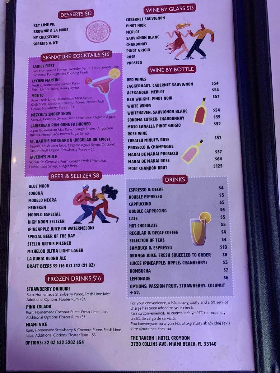 The Tavern - American Restaurant in Miami Beach Menu - Image 4